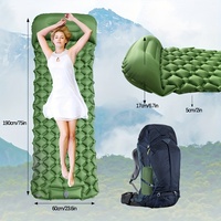 Outdoor Camping Inflatable Mattress Sleeping Pad With Pillows Ultralight Air Mat Built In Inflator Pump Hiking