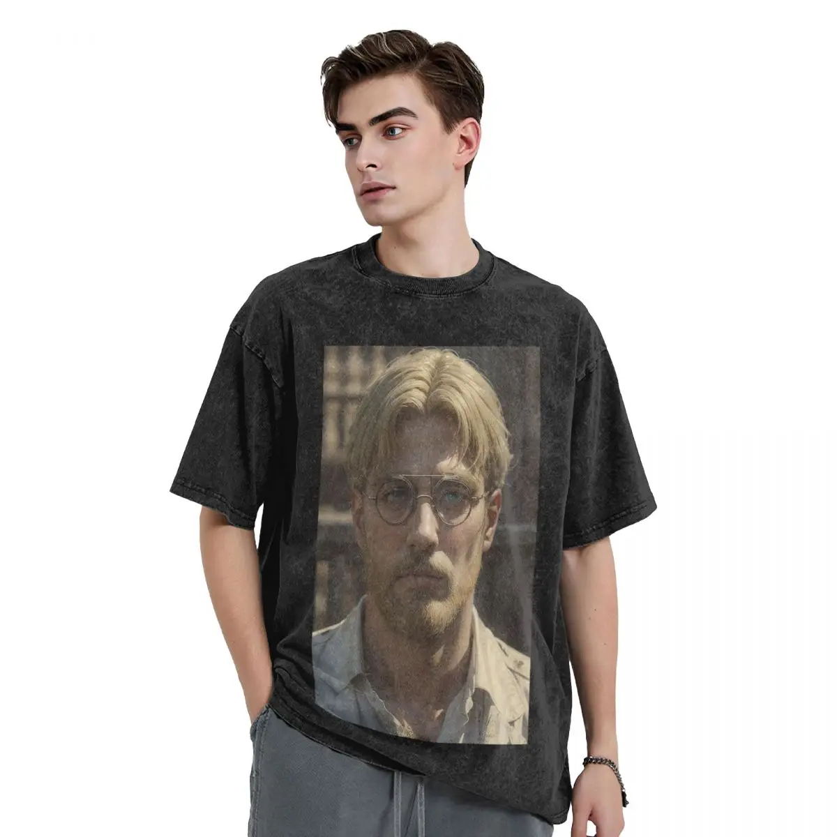 Attack On Titan Zeke Yeager Washed T Shirts Oversized Short Sleeve Hip Hop T-Shirt Streetwear Tops Tees for Men Women