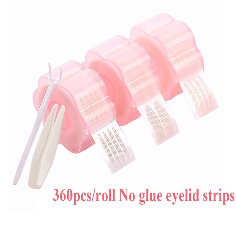 Kit nastro palpebra in pizzo attivato dall'acqua: strisce doppie palpebra in rete invisibile per occhi Monolid e con cappuccio, nessuna colla necessaria