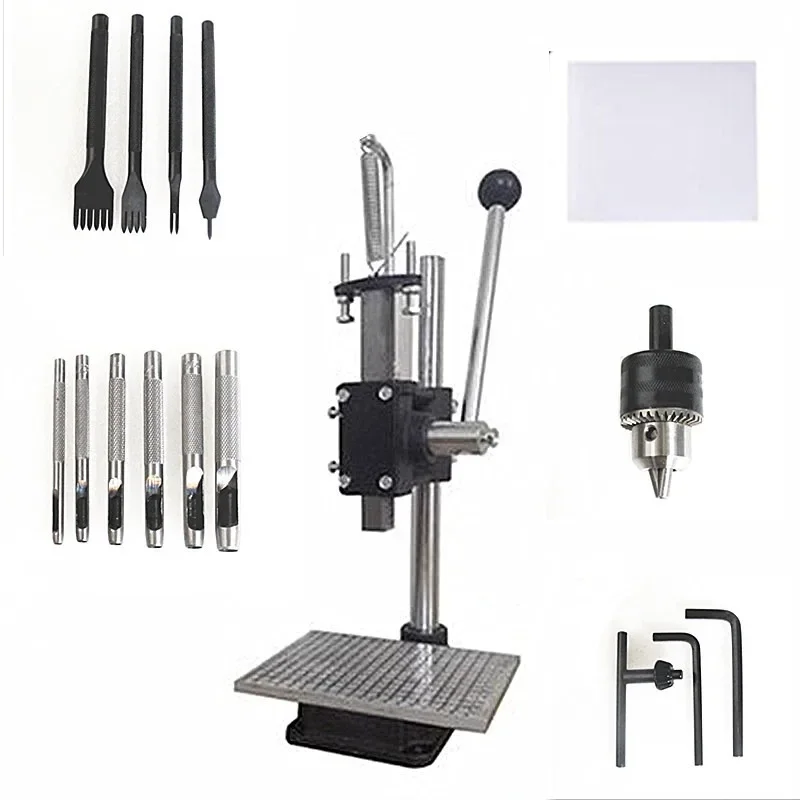 Leather Hole Puncher Hand Punching Machine Manual Press Tool for DIY Craft Punching Holes Cutting Forming Pressing Install Rivet