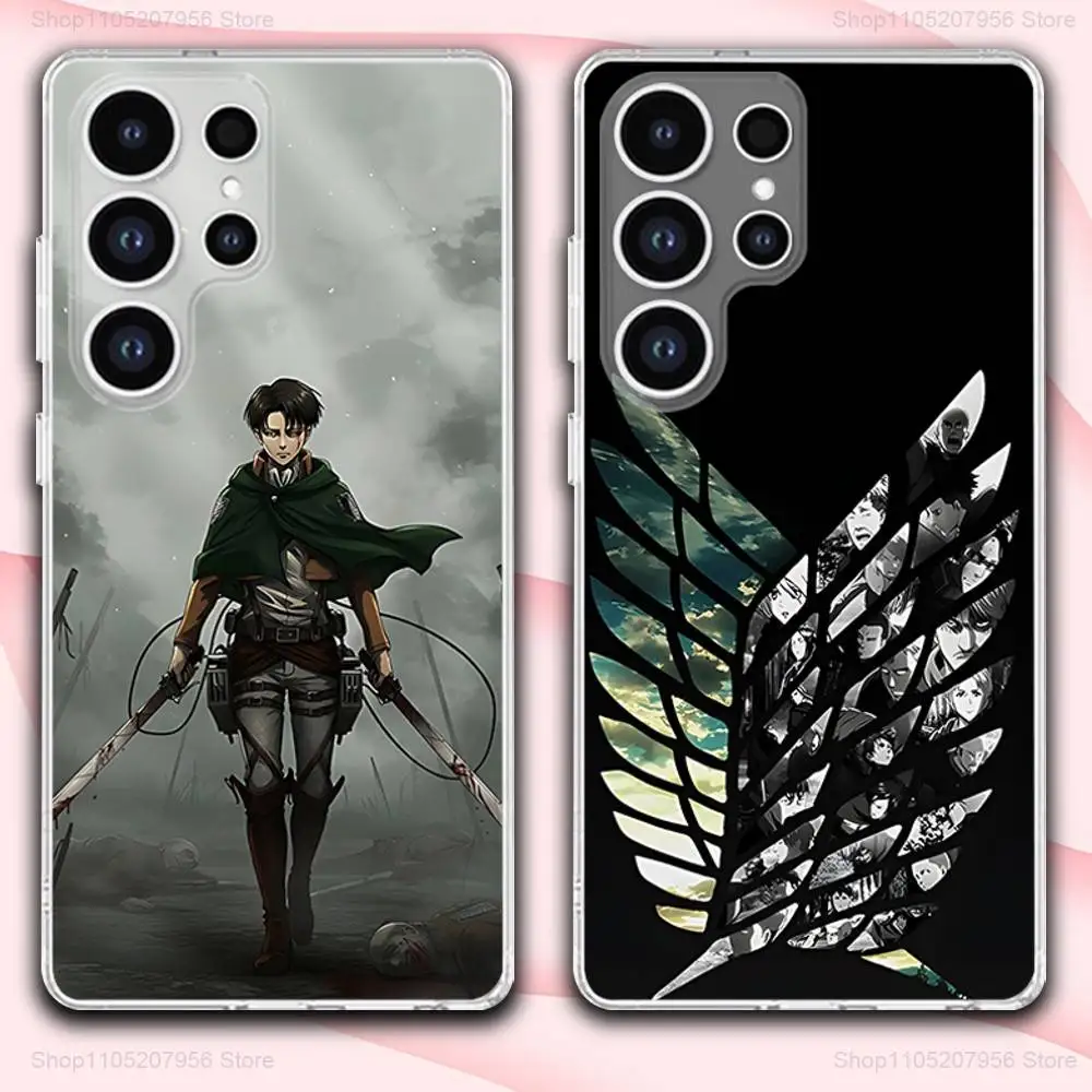 

A-Attack Titan L-Levi Ackerman Phone Case For Samsung A30,71,51,S9,10,20,Ultra,FE,Lite,S25,24,22,23,PIus,Transparent, Silicone