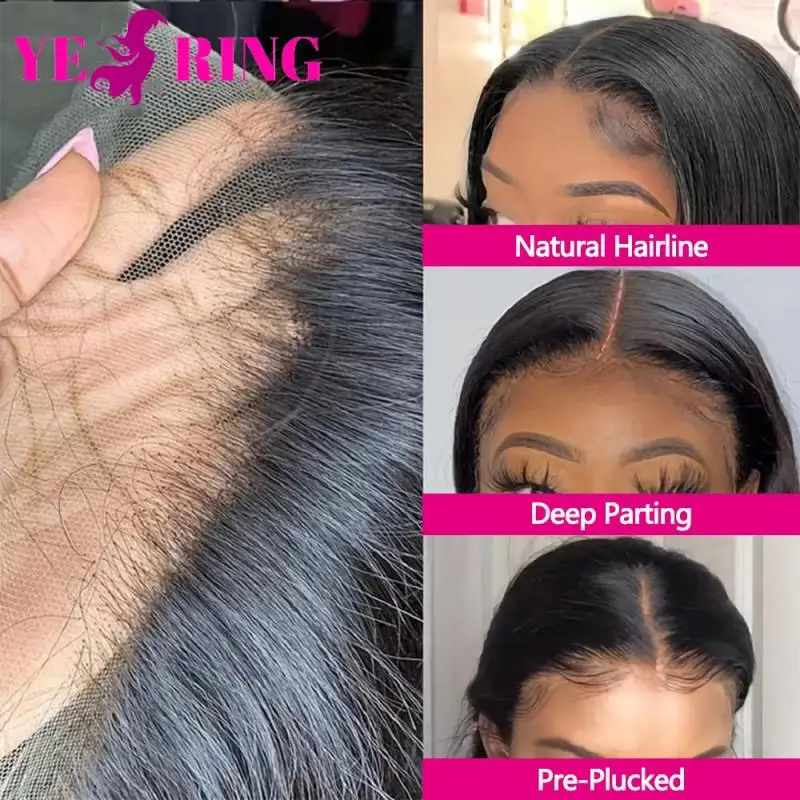 13x6 Straight Lace Frontal, 100 % Echthaar, frei geschnittener Verschluss, vorgezupftes Remy-Haar für Frauen, natürliche Farbe, Lieferung in 2-5 Tagen – Detail 3