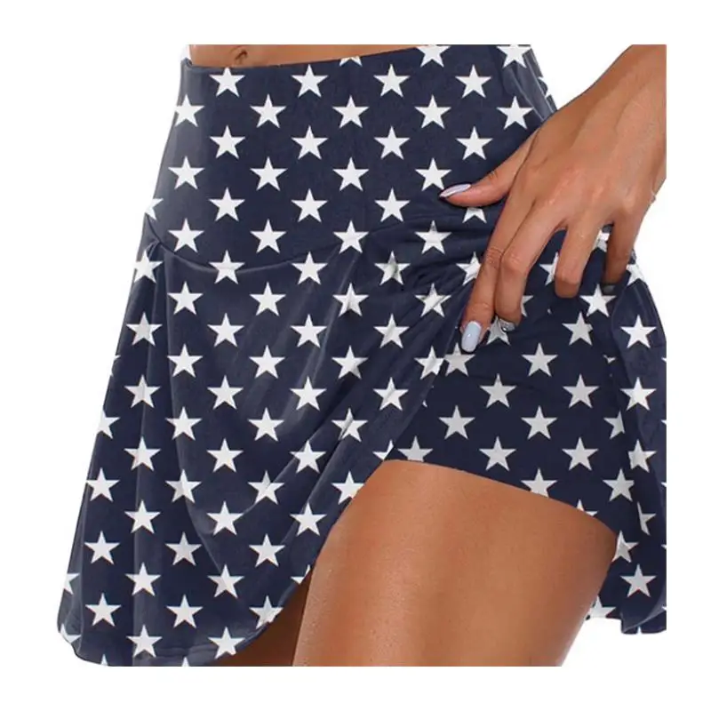 Basic bedruckte zweiteilige Bot ort-Hose Damen Faion Sommerhose 3 Farben langer Rock Anderes Material 00 %