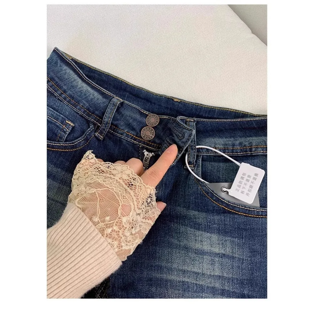 New Sexy Hot Girl Low-waist Retro Blue Denim Shorts 2026 Summer Women's Fashion Slimming A-line Mini Shorts view 6