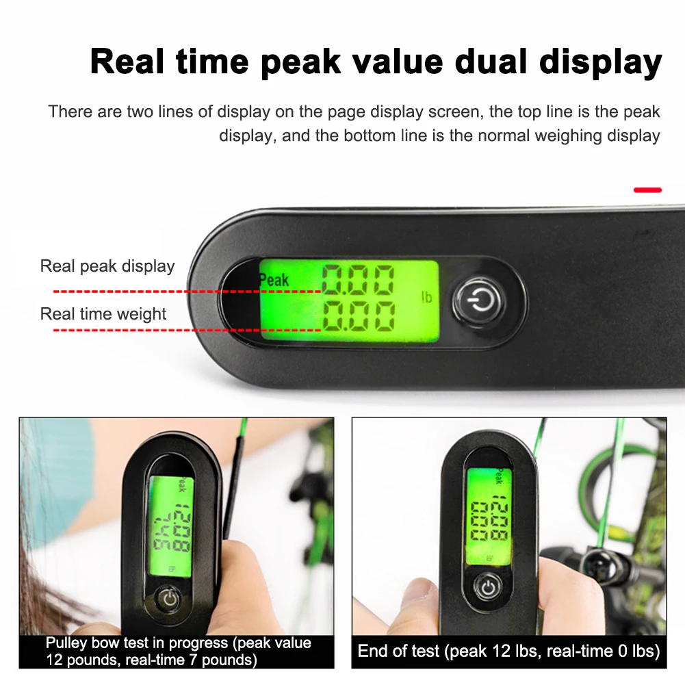 Compound Bow Scale for Draw Weight 110lbs Multifunctional Digital Scale Archery Recurve Bow Measuring Instrument Weighing Tool