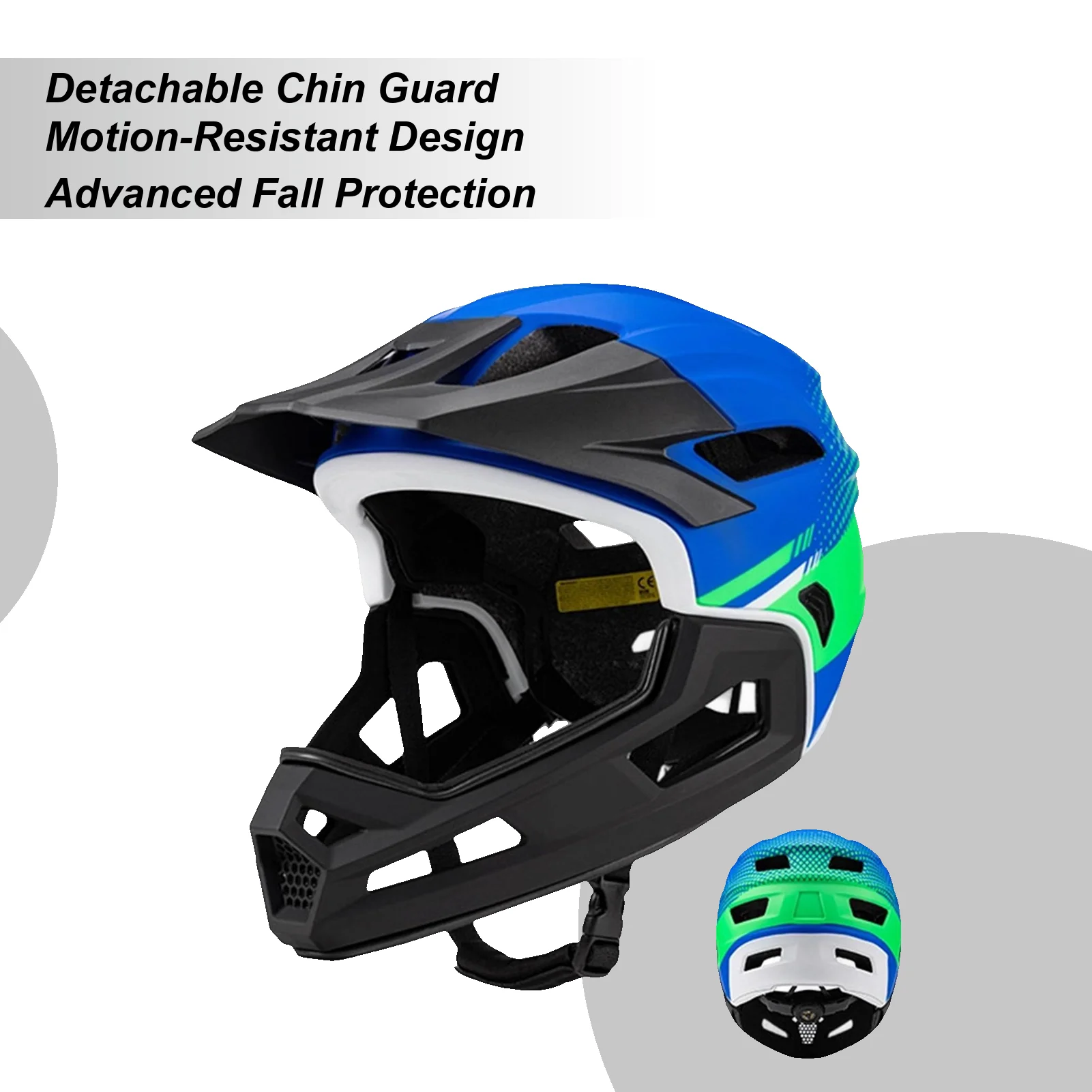 

Полнолицевой велосипедный шлем, защита головы для езды на велосипеде, амортизирующий велосипедный шлем для велосипеда, мотокросса, мотоцикла, скутера