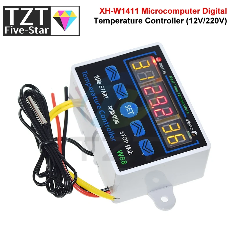 XH-W1411 W88 Thermostat LED Digital Temperature Controller 12V/220V 10A Switch Thermometer Smart Temperature Regulator W1411