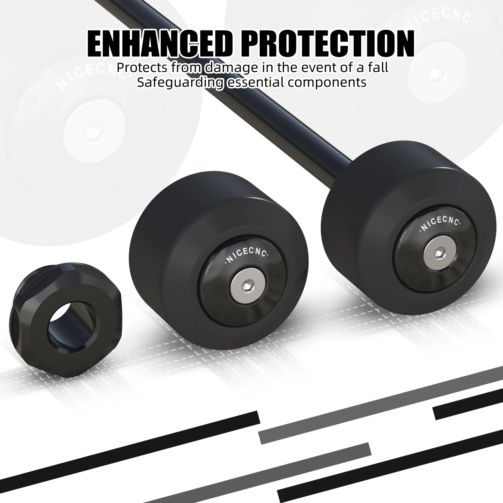 NICECNC For KTM 390 Duke 2024-2025 RC 390 2022-2024 Front Axle Slider Wheel Fork Protector Crash Pads 390 Enduro R/SMC R /Adv R