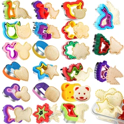 Sandwich Cutter And Sealer Set For Kids Children Food Cookies Bread Toast Maker Mold Fruit Vegetable Cutters Shapes Baking Tools