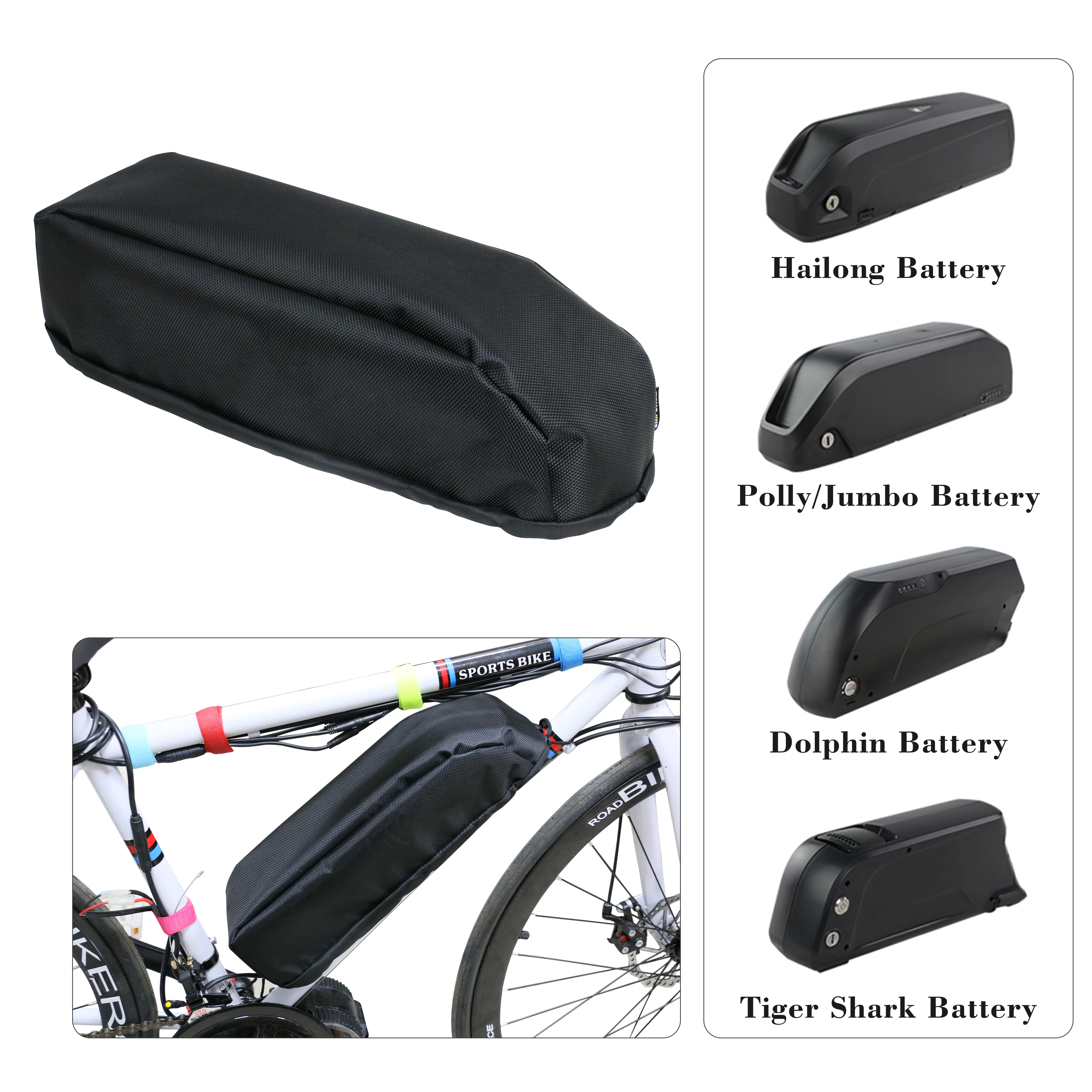 Ebike Battery Bag Waterproof Dustproof Anti-mud Cover Hailong Shark Polly Style Electric Bicycle Lithium Battery Pack Cover Bags