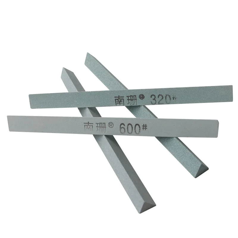 2 PCS 80-3000# Triangle Oil Stone Set Green Silicon Carbide Sand Rod Grinding Block Ceramic Jade Triangle Knife Sharpener Tool