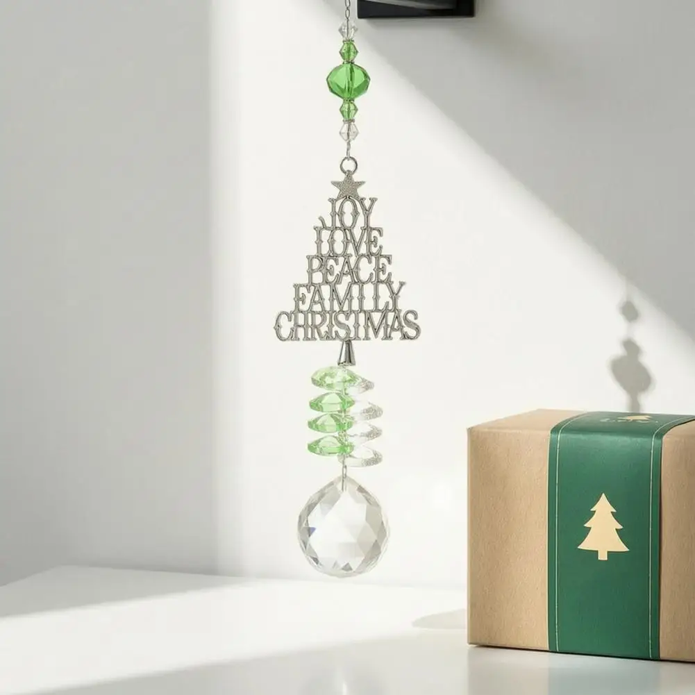 Faux Sun for Window Christmas Tree Sun Ornament Faux Rainbow Maker Glitter Glass Hanging Decoration for Holiday Window Garden