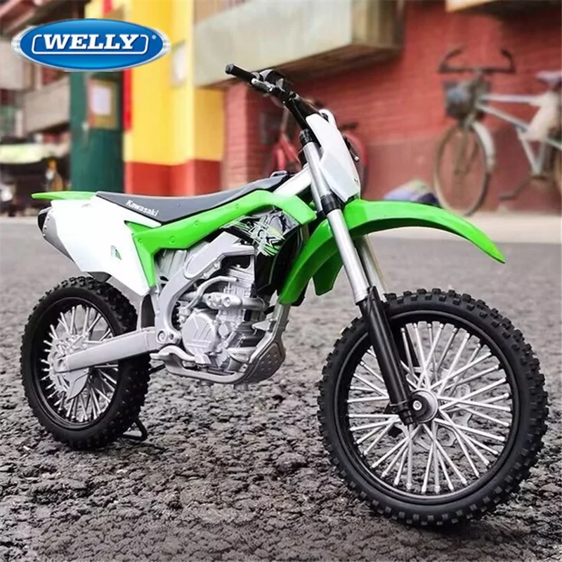 

WELLY 1:10 Kawasaki KX250F Alloy Track Racing Motorcycle Model Diecasts Street Sports Motorcycle Model Simulation Kids Toys Gift