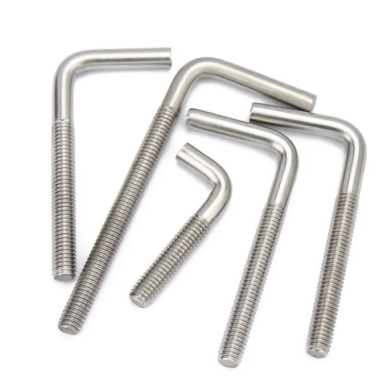 L-Shaped Right Angle Anchor Bolt Screw M4 M5 M6 M8 M10 M12 304 Stainless Steel Right Angle Screw 7-Shaped Anchor Bolt