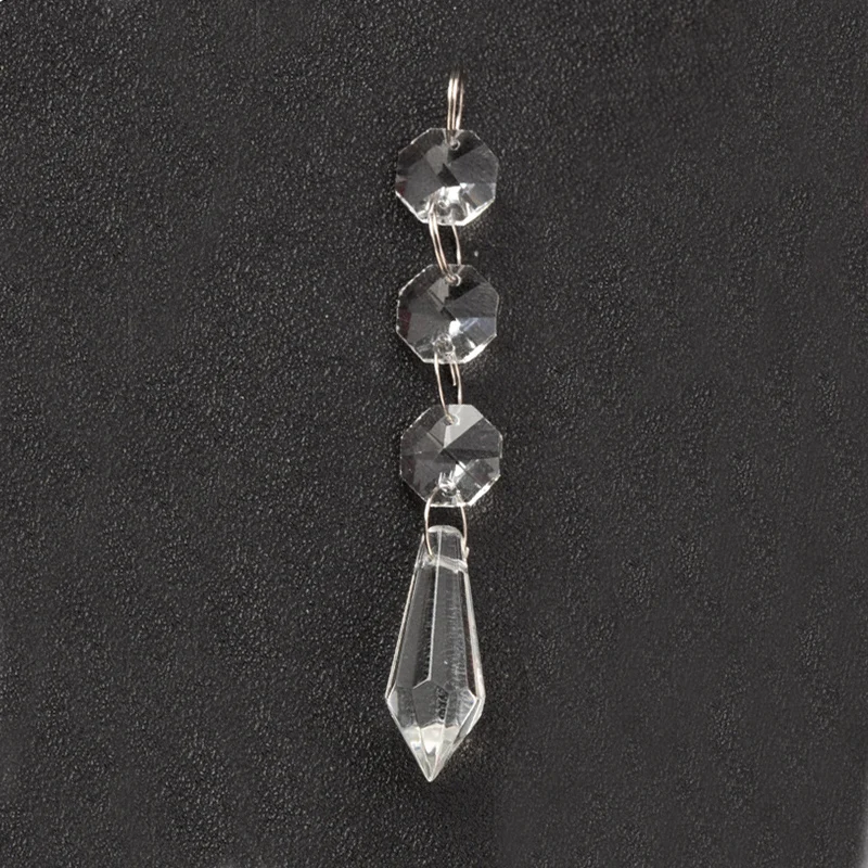 6pcs 38mm Tear Drop Crystals Prism Suncatcher Clear Glass Chandelier Crystal Parts DIY Hanging Drop Pendant