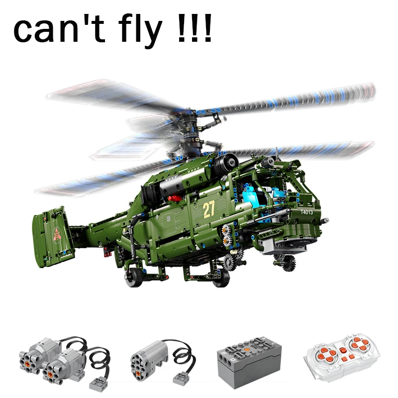 1800PCS Card 27 Military RC Helicopter Helix Building Blocks Model MOC Airplane Brick Toys for Children Christmas Gift Set