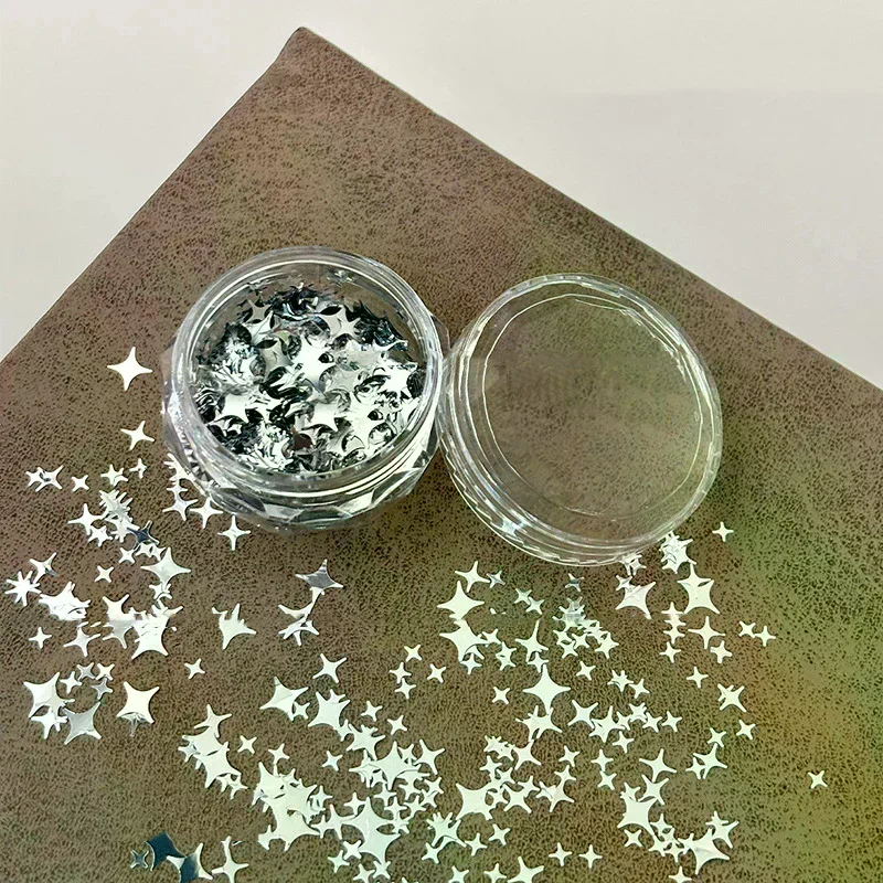 1Box Nail Glitter Star Shape Sequins Sparkly Flakes Paillette Nail Art Charms Decorations DIY Slices Accessories
