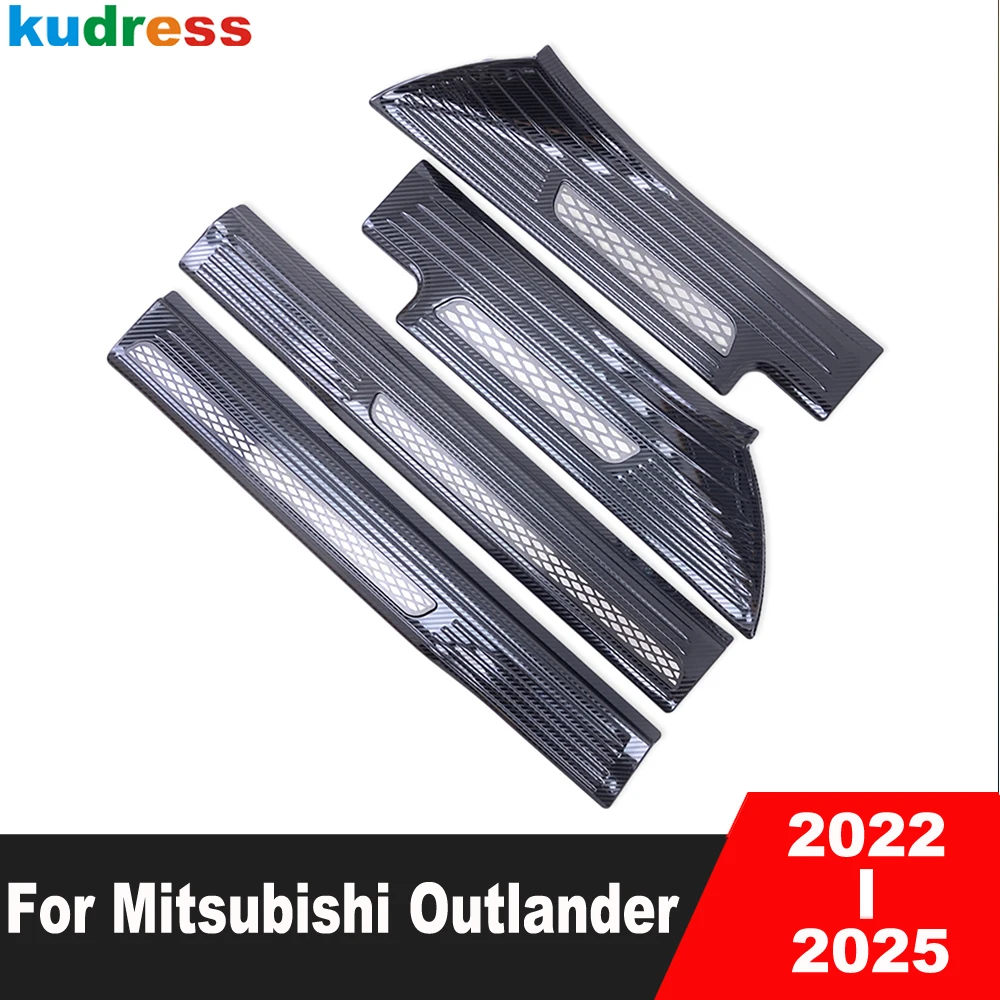 For Mitsubishi Outlander 2022 2023 2024 2025 Steel Car Accessories Door Sill Scuff Plate Cover Trim Welcome Pedal Guard Pad