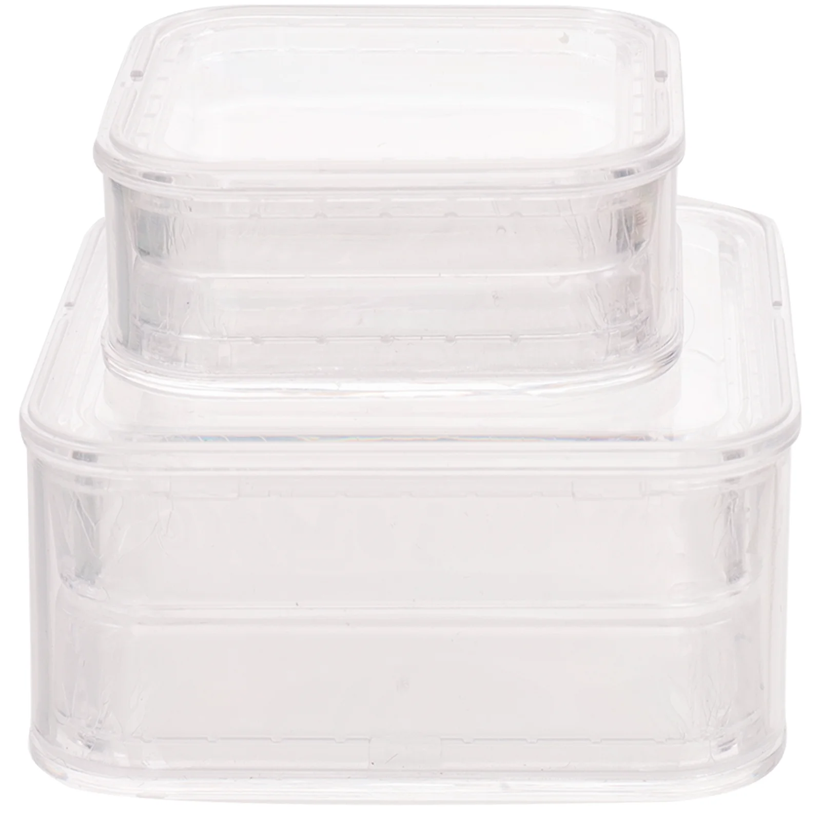 

2 Pcs with Cover Elastic Membrane Travel Plastic Jewelry Case for Earring