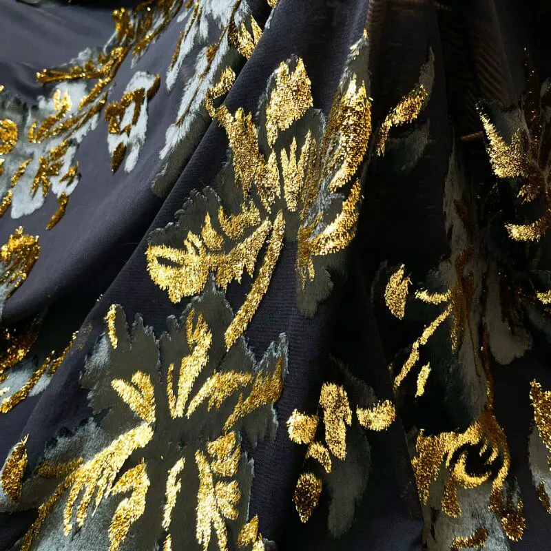 Sculpted Jacquard Velvet Designer Fabric with Premium Apparel Texture for Fashion Sample Sewing and Custom Clothing Projects