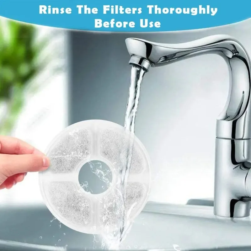 12 قطعة نافورة الماء القط الكربون المنشط استبدال تصفية ل 1.6L التلقائي الحيوانات الأليفة القط نافورة الماء الكلب موزع مياه #4