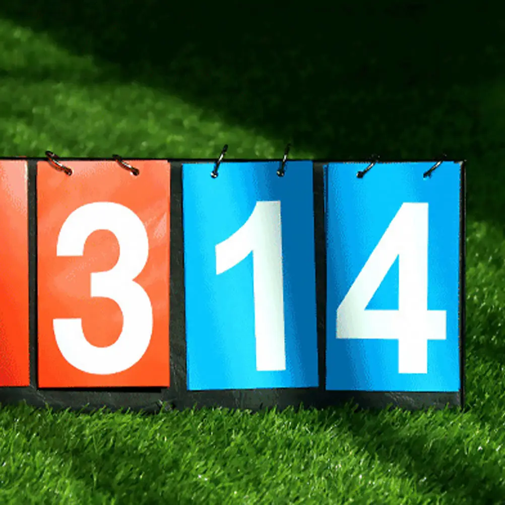 4-Digit Professional Scoreboard Convenient Flipper Style Score Keeper Sturdy Flexible Easy Clean Design for Sports Events