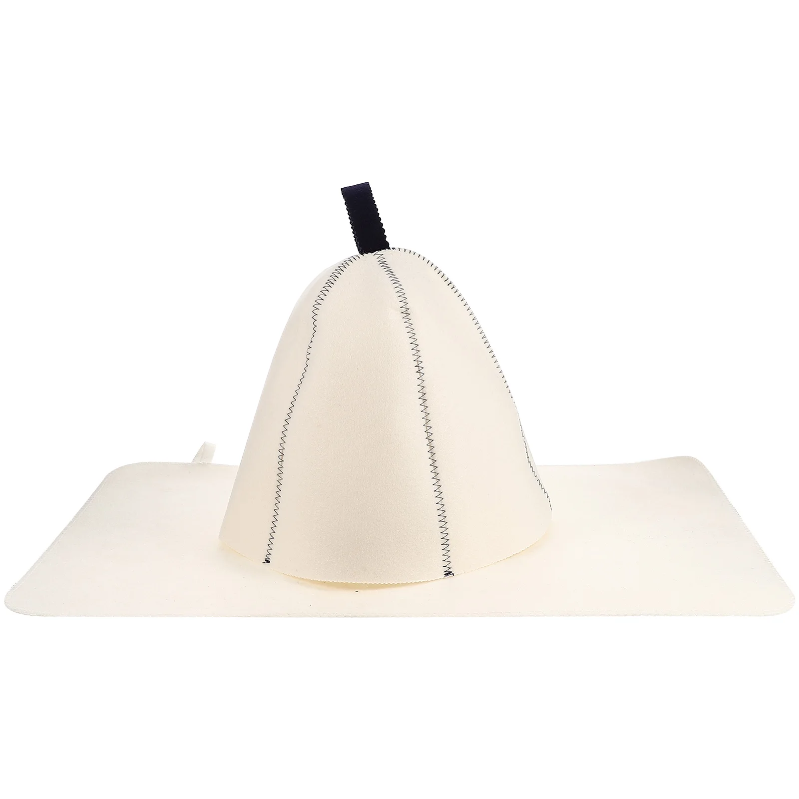 

1 set 1 Set Felt Sauna For Women Thickened Heat Insulation Bathing Cap Hanging Ring Durable Breathable Shower Hat Large Size