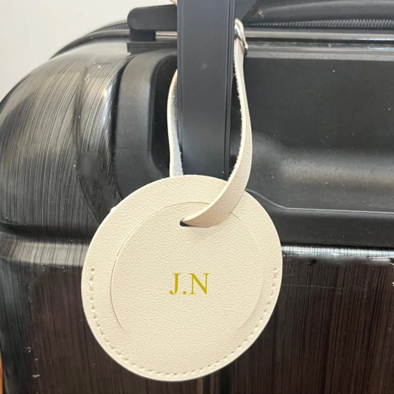 Custom Name Portable Travel Luggage Tag Engrave Company Logo Wholesale Suitcase Label Fashion Leather Trip Essential Accessories