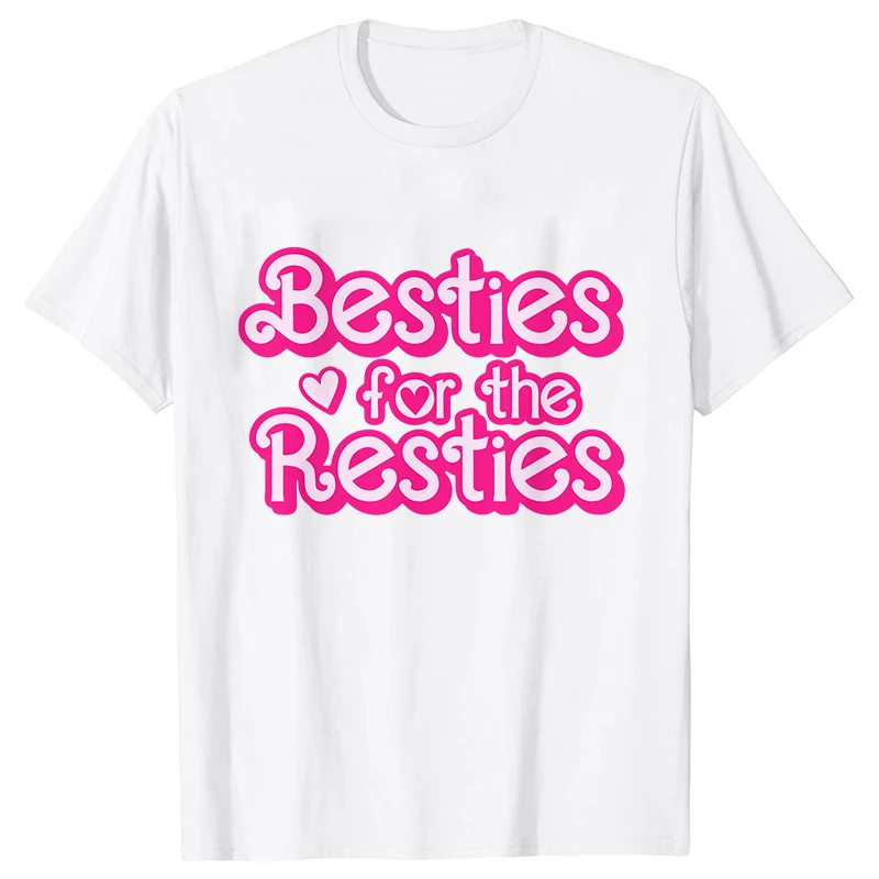 Besties for The Resties T-Shirts Summer Casual Round Neck Comfy Short Sleeve Shirt Best Friends Tees Fashion Trend T-shirts Tops image 4