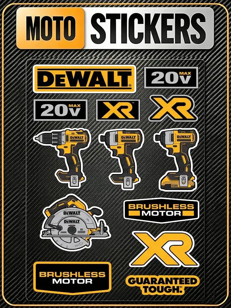For DEWALT Long Lasting Waterproof Reflective Sticker Scratch Conceal Fit Motorcycle Car Helmet Fridge Decals