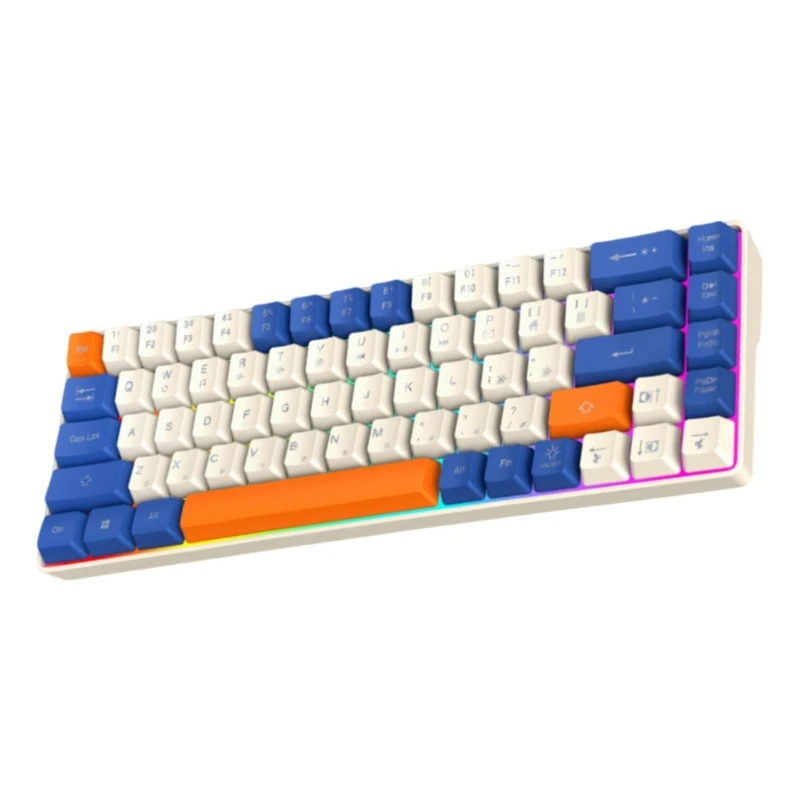 Compactly Mechanical Keyboard 68Keys Wire Keyboard with LED Backlighting and Durability Build Quality High Performances