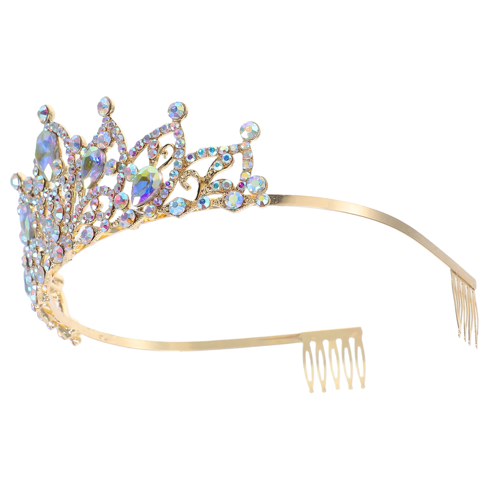 

Rhinestone Crown Hair Accessory Elegant Baroque Zinc Alloy Retro Jeweled Headbands Women Princess Accessories Wedding Party