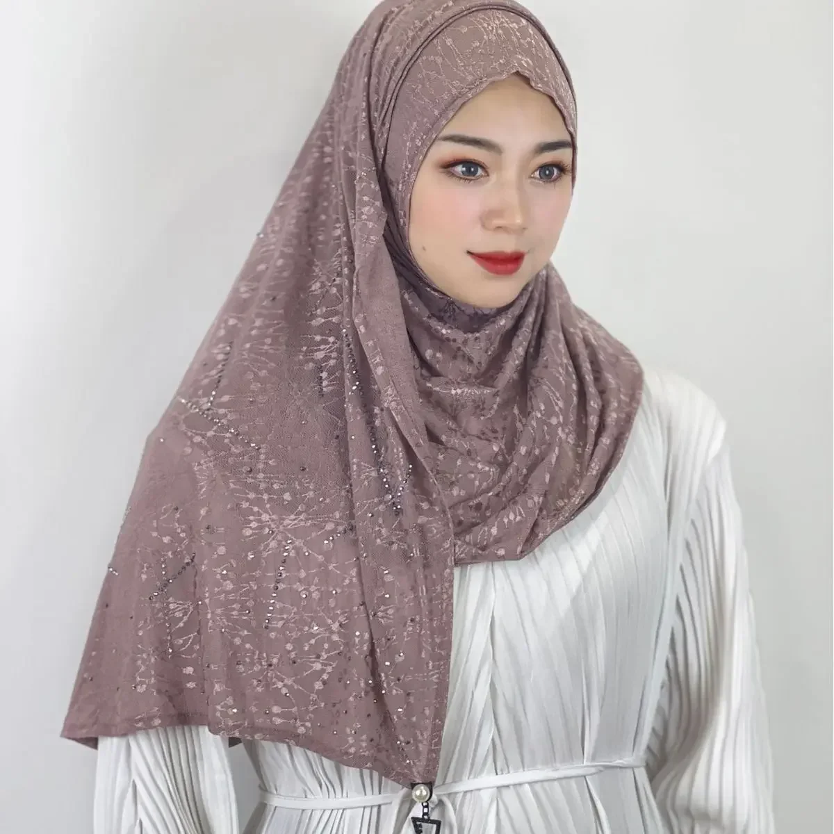 

Malaysia Scarf Women Muslim Hijab Shiny Diamonds Turban Islamic Headscarf Jersey Scarves Pull On Ready Made Shawl Wrap Headwear