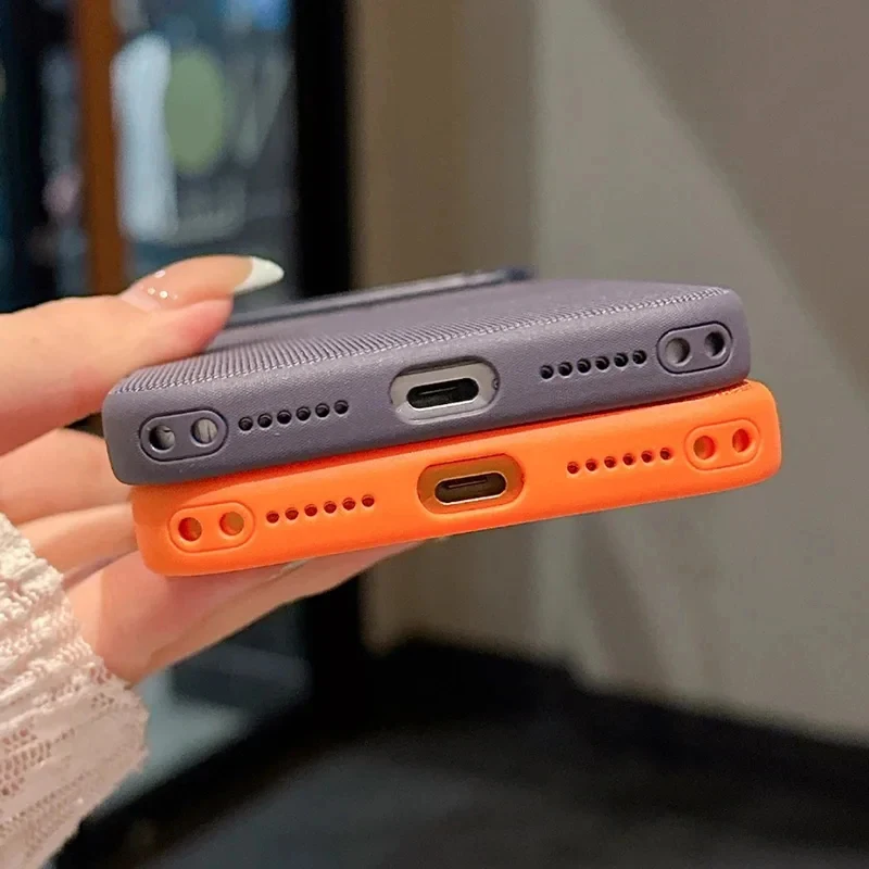 New Original Technology Woven Magnetic Case For iPhone 17 16 15 14 13 Pro Max Fundas For Magsafe Wireless Charger Official Cover view 2
