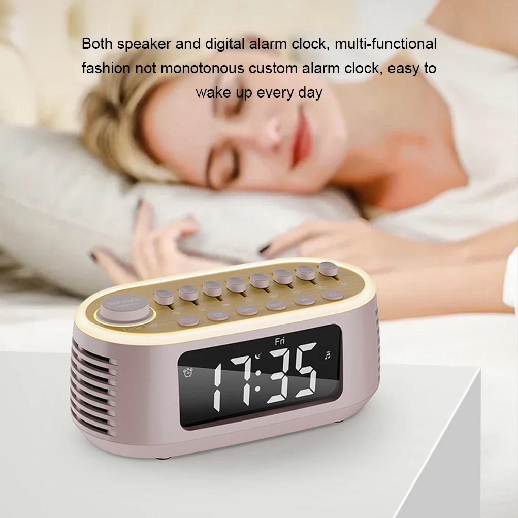 Altavoz estéreo de ruido blanco con función de despertador y altavoces con pantalla LED con Bluetooth