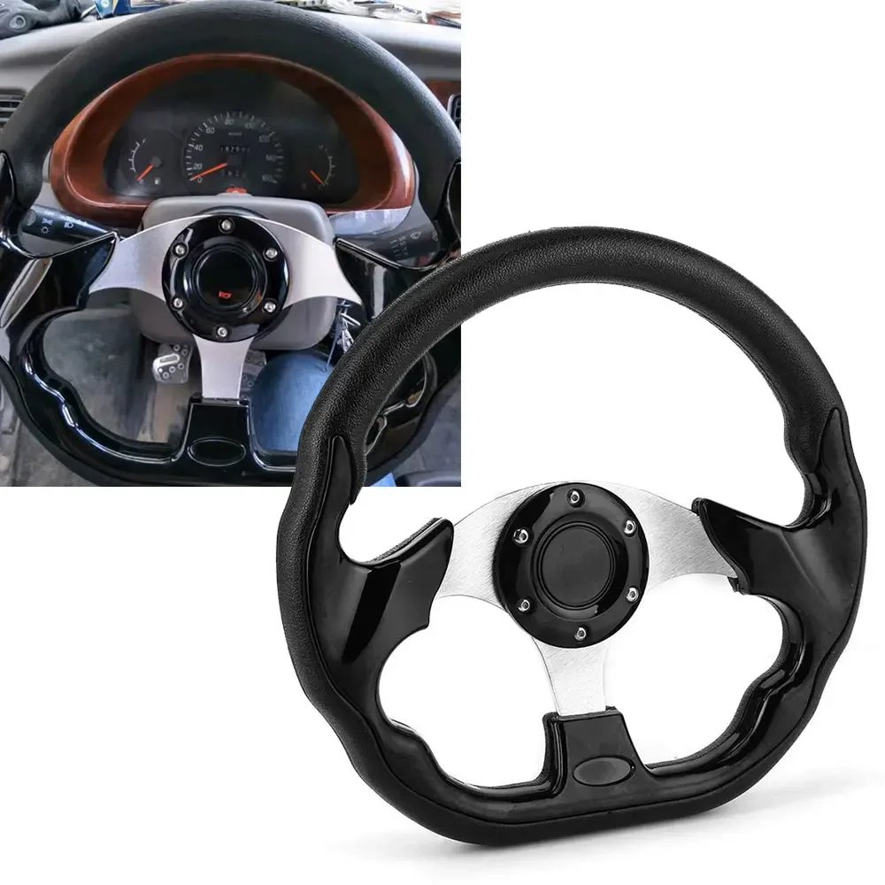 Universal Car Steering Wheel 13 Inches Leather Aluminum Racing Sport Steering Wheel With Logo Auto Accessories For Honda