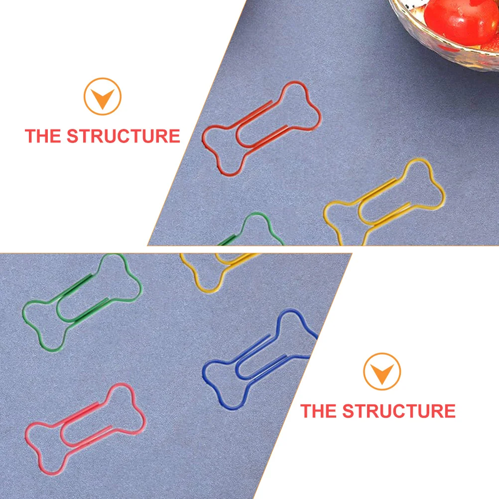 Bone Paper Clip Office Clips Note Bookmark Bookmarks for Kids Pin Pet Coated Steel Wire Shape Child Decorative Pins