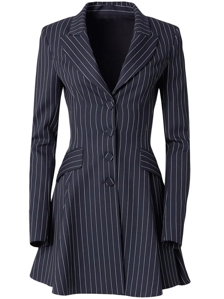 

Women's Long Sleeve Work Dresses, Stripe Design, OL Fashion, Notched, New