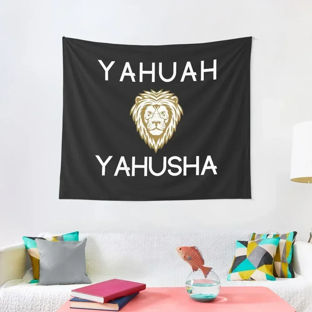

Yahuah, Yahusha with lion Tapestry Home Decorators Room Decorator Hanging Wall Wall Tapestries Tapestry