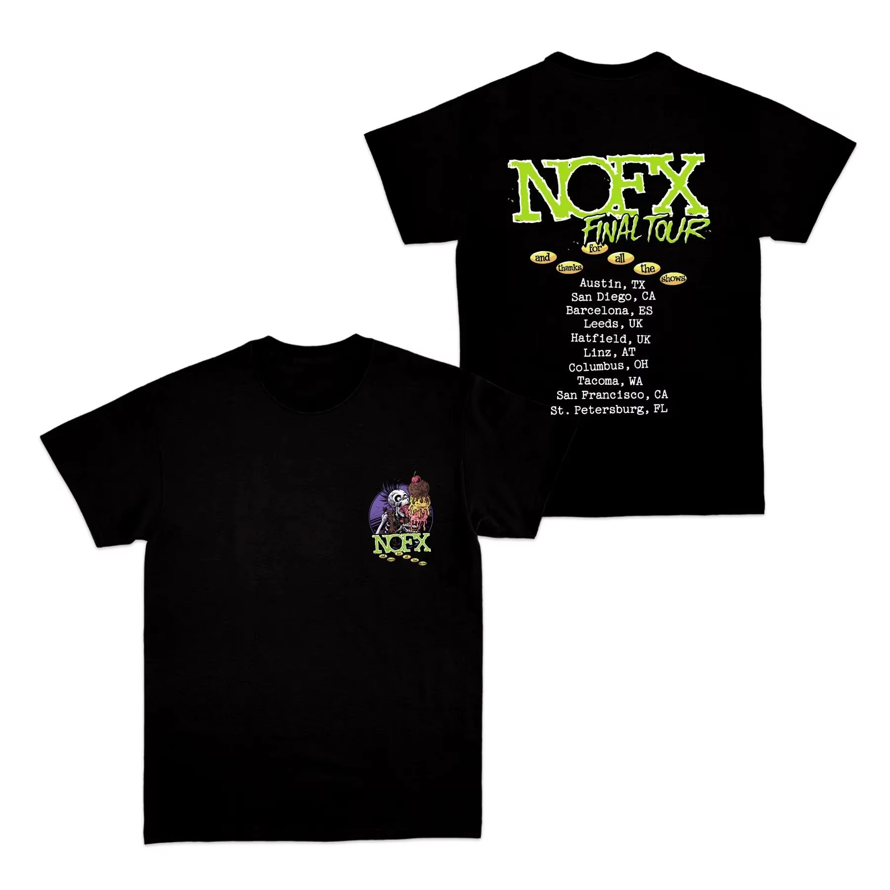 Pure Cotton NOFX Final Tour T-shirt - American Punk Band Merchandise - Street Casual Short Sleeve Style for Men and Women