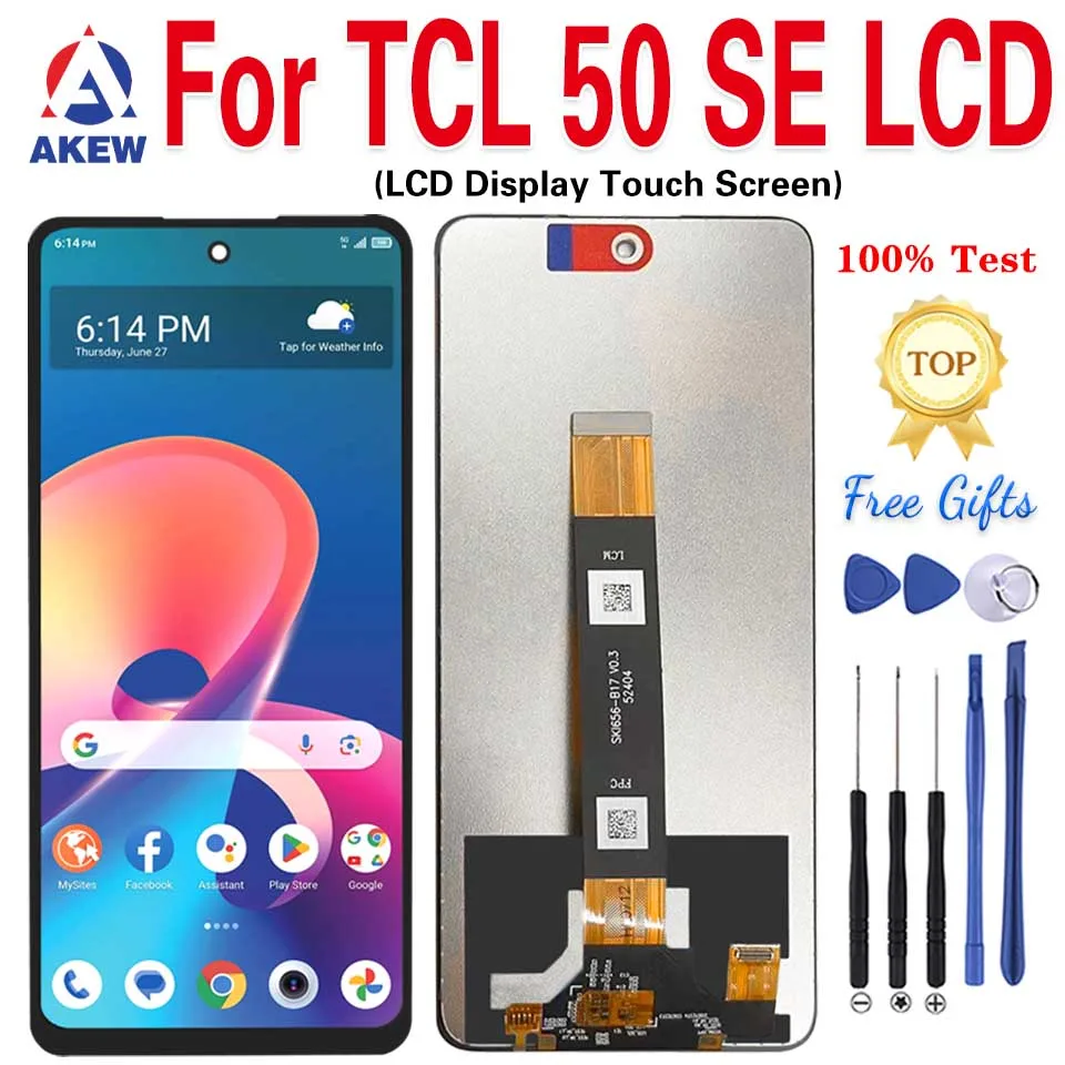 AKEW Nueva Pantalla LCD Original para TCL 50 SE, Pantalla Táctil TCL 50SE, Digitalizador 50se, Repuesto de Pantalla para Teléfono