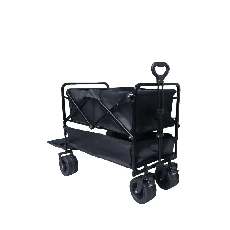 

Large Capacity Double-Deck Stainless Steel Car Cart for Outdoor Camping Foldable Stall Convenient Car Stall Carrying Features