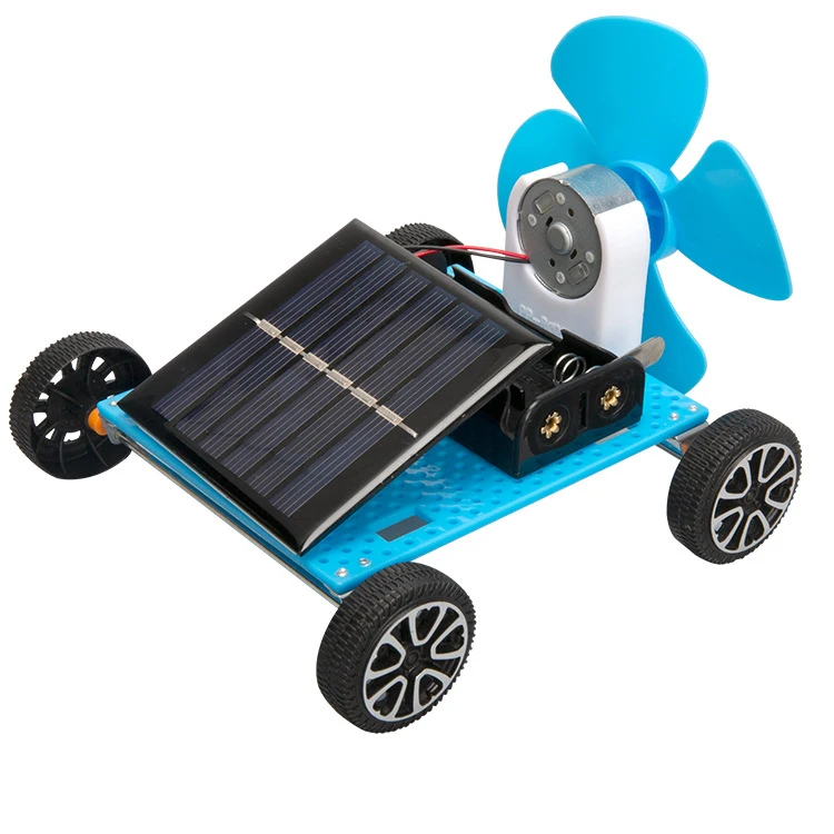 Kit de matériel de bricolage fait à la main pour enfants, technologie de voiture éolienne solaire, petite production, expériences scientifiques, jouets d'inKR