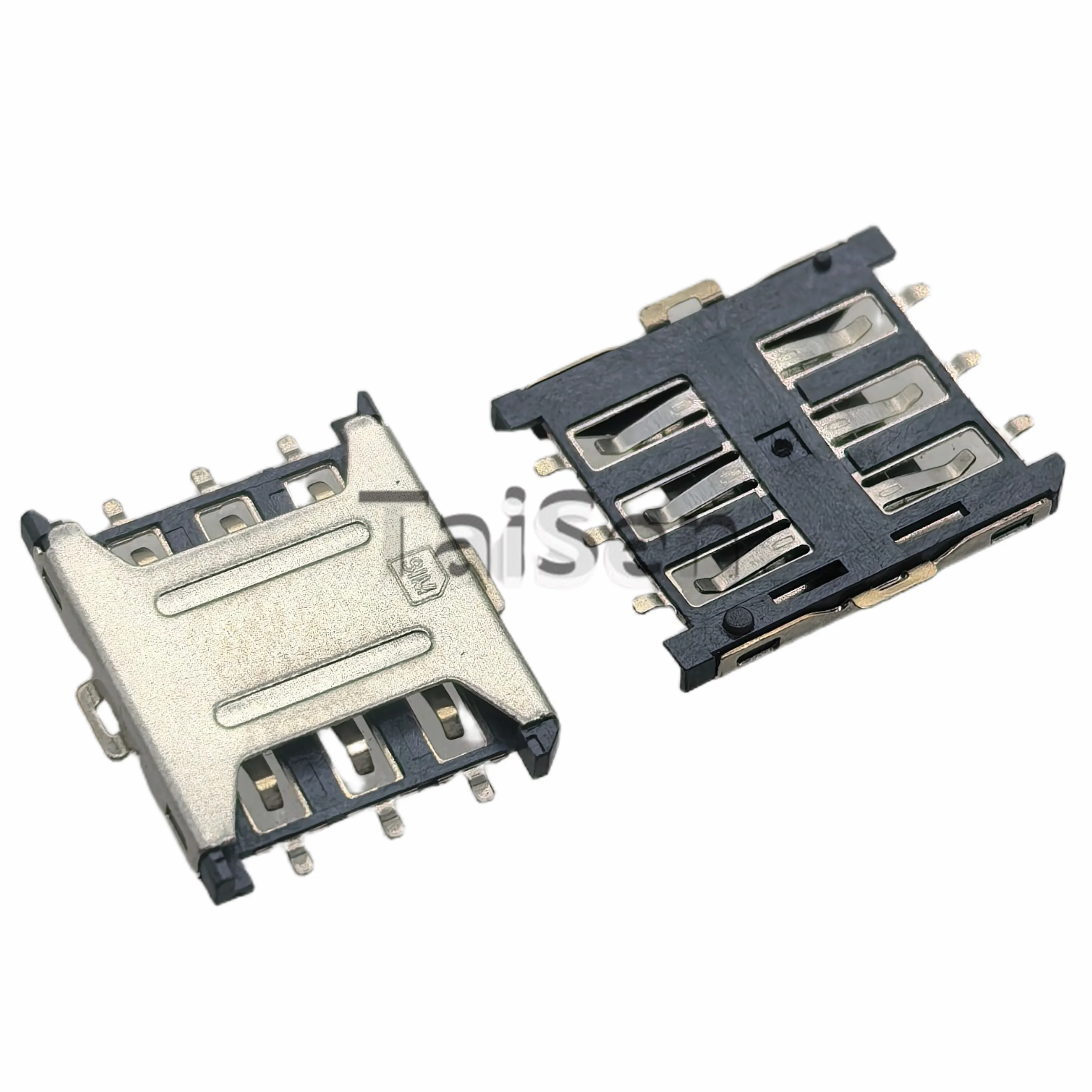 50PCS 100PCS NANO-SIM 6P Pull-out 1.35H Micro SIM Holder, NANO SIM Card Push-Pull Mobile Card Connector