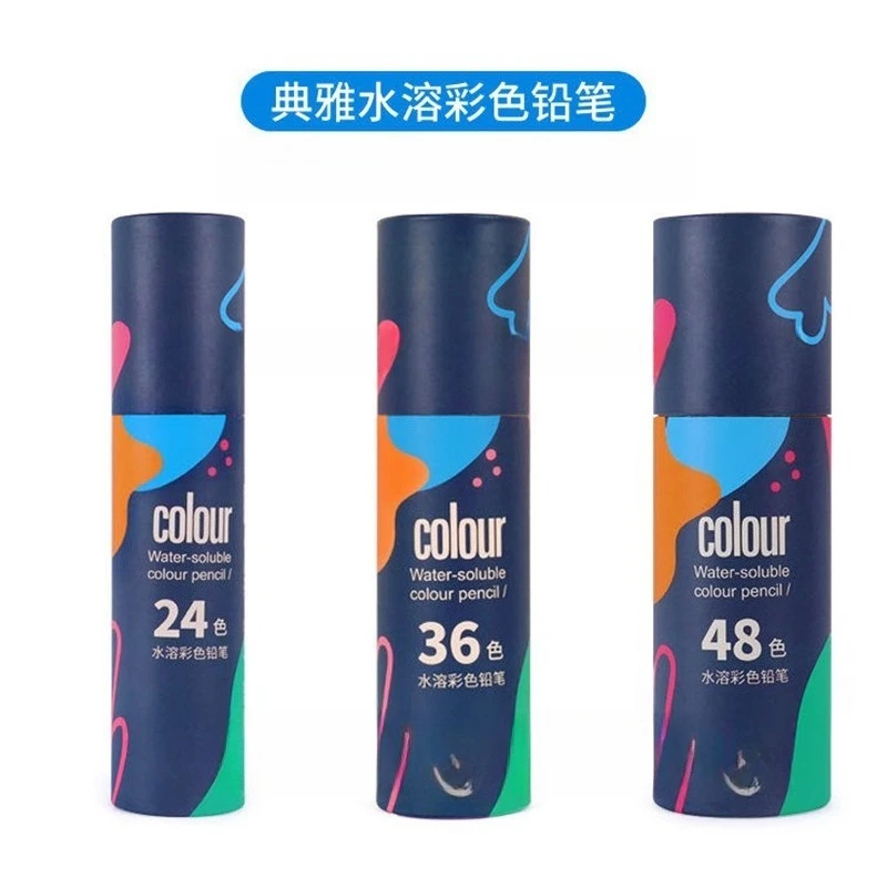 Water Soluble Color Painting Pencil Iron Box 12 18 24 Color Filling Color Lead Painting Stationery