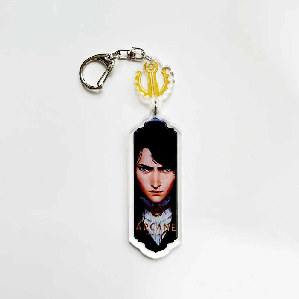 Acrylico Arcano Jinx Vi Caitlyn Ekko Viktor Llavero Arcane FigurePendant Llavero Llavero para Accesorios Bolsa Fans Rega #3