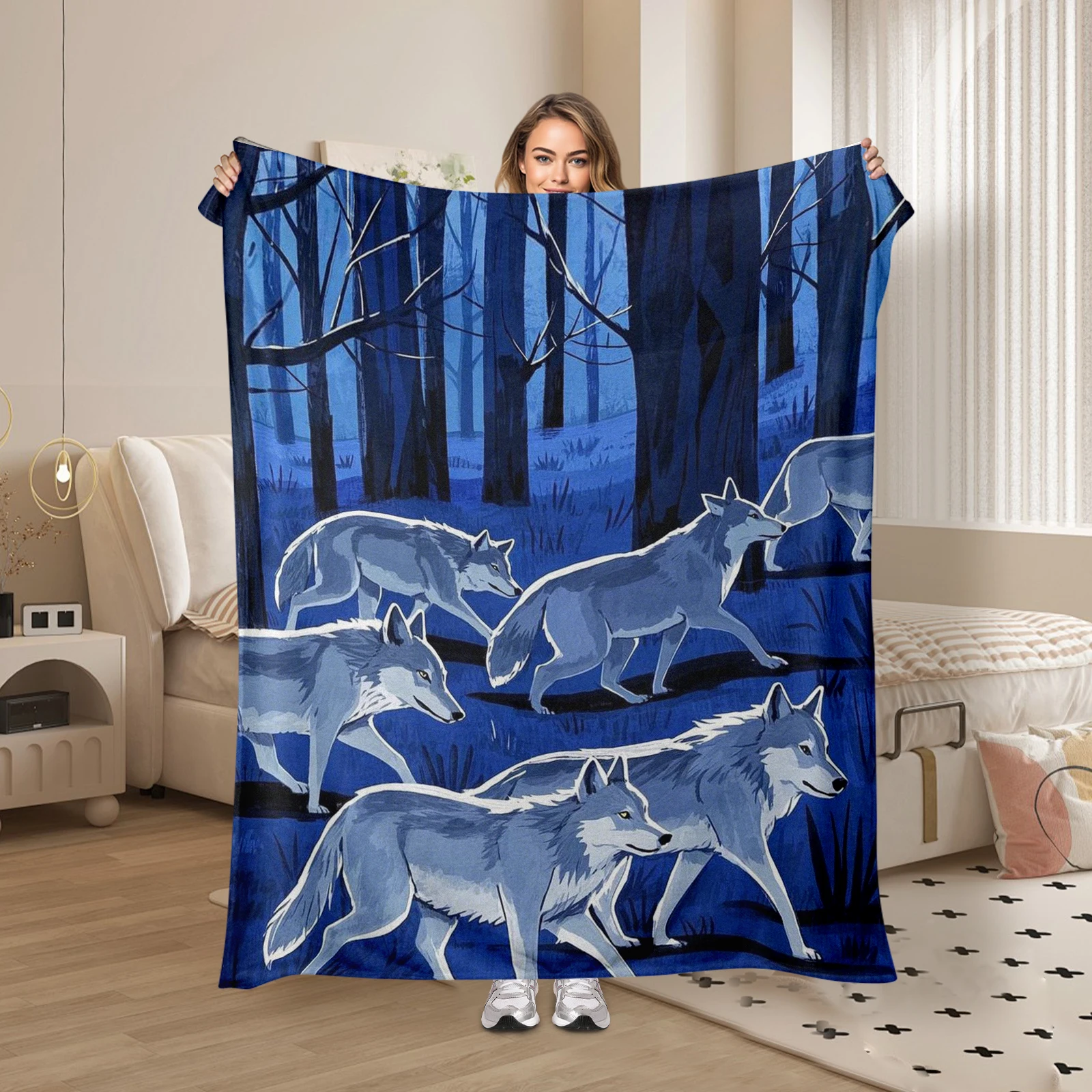 Ultra Soft Blanket With Wolf Packs On Nightly Adventures In The Forest Inspires Curiosity About Wildlife