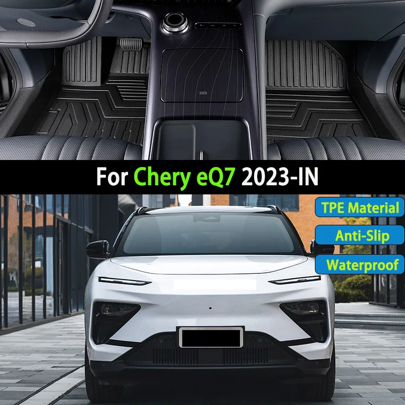 

Автомобильный коврик из материала TPE для Chery eQ7 2023 2024 2025 5 мест, роскошный водонепроницаемый ковер для ног, полный автомобильный коврик, аксессуары