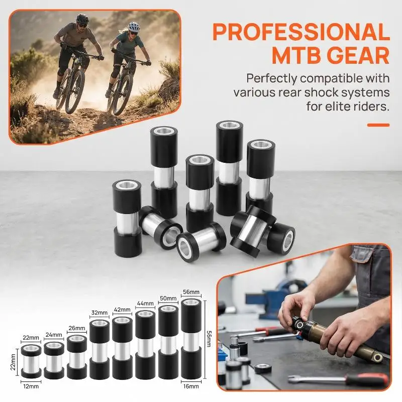

22-56mm Rear Shock Absorber Bushing Mountain Bike Aluminum Alloy Shock Absorber Parts For Bicycle Accessories