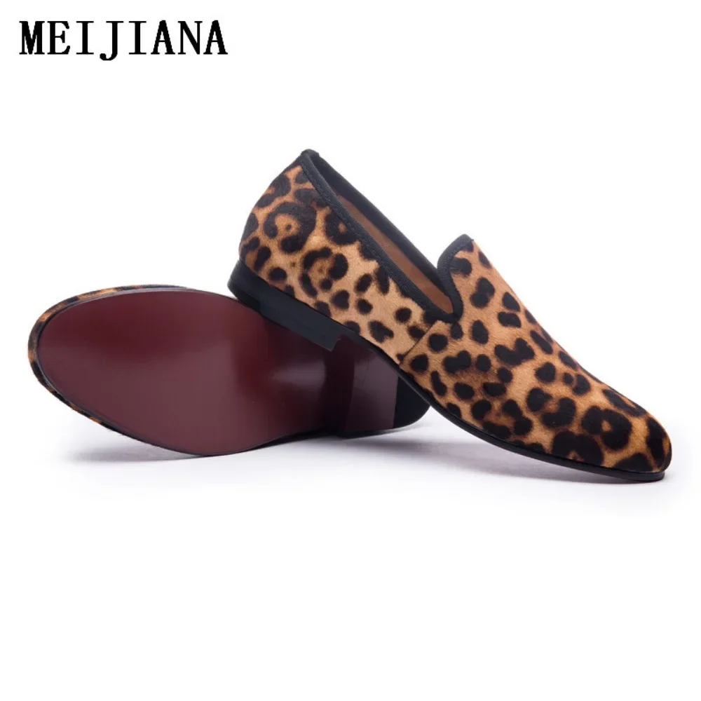 Men Social Shoe Autumn Luxury Men Dress Leather Shoe Fashion Leopard Print Flat Men Shoe Italian Business Casual Shoes Loafer